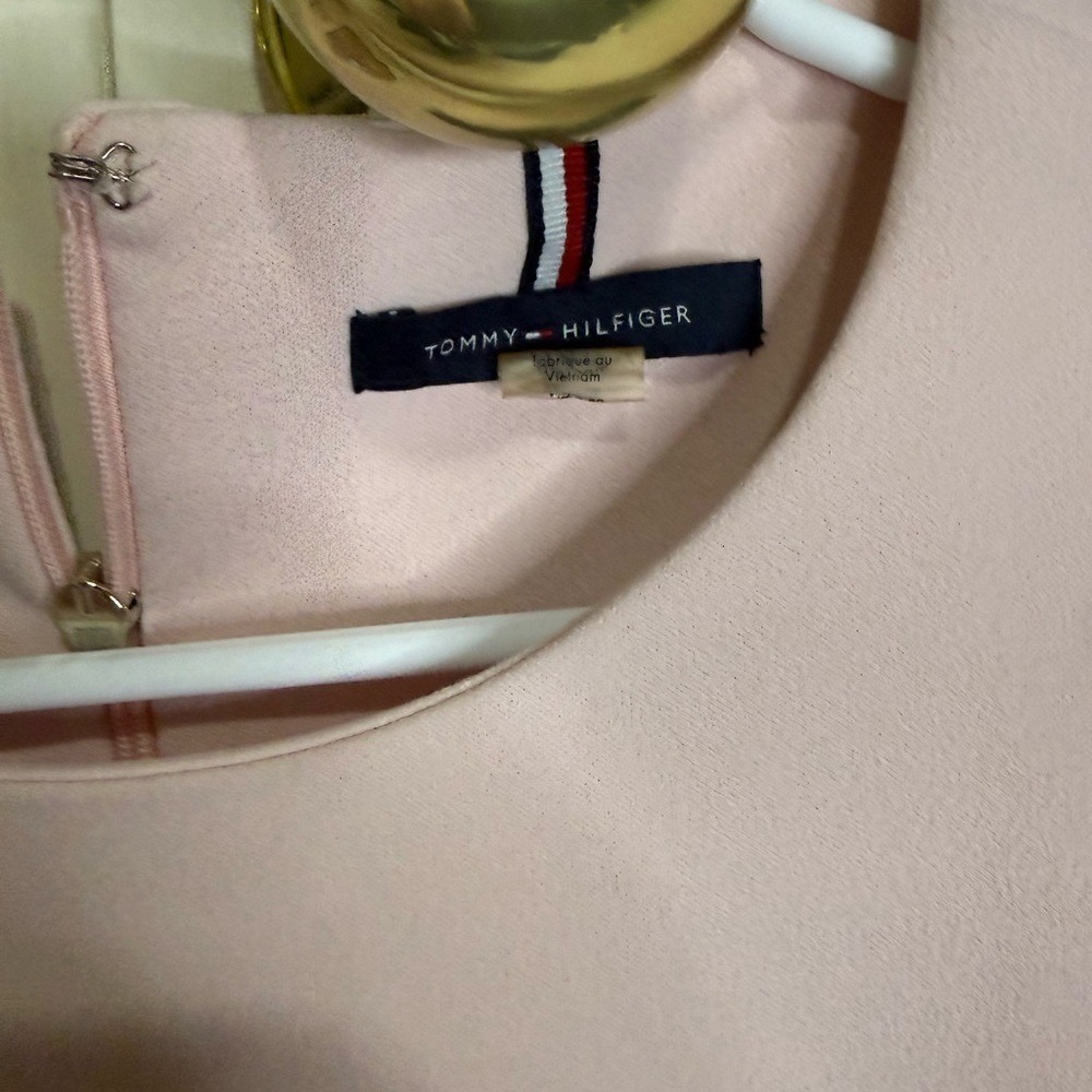 Tommy Hilfiger Dress Women's 2 Colorblock Sheath Pink Black White Sleeveless - Picture 2 of 4
